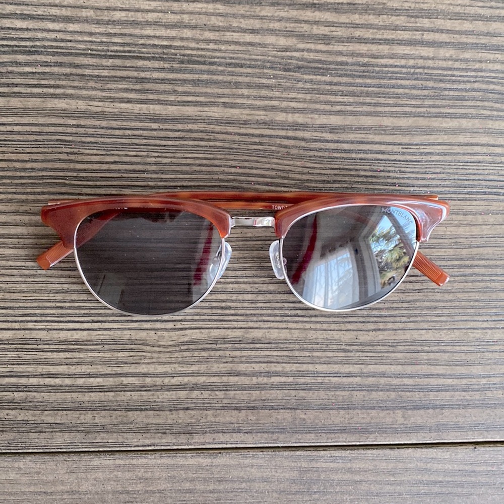 NWT Mont Blanc MB0083S Havana Grey sunglasses for sale.